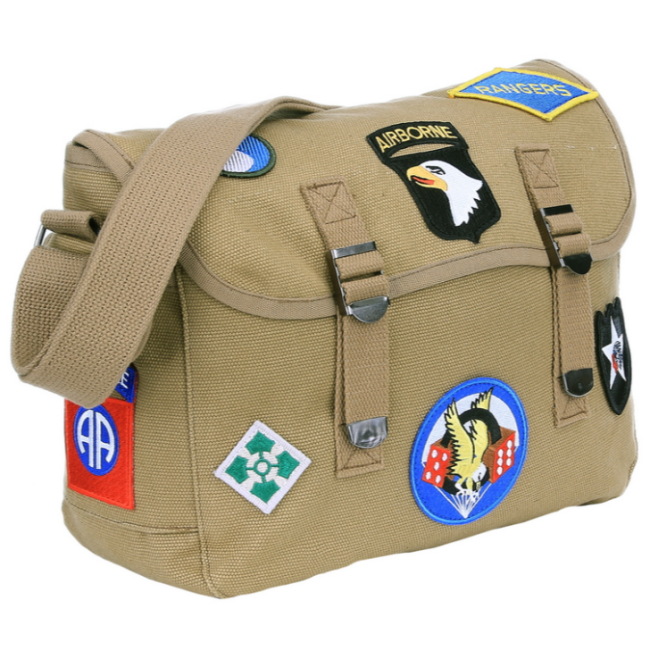 Sac bandoulière en toile emblèmes seconde guerre mondiale coyote - Fostex