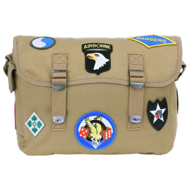 Canvas schoudertas emblemen Tweede Wereldoorlog coyote - Fostex