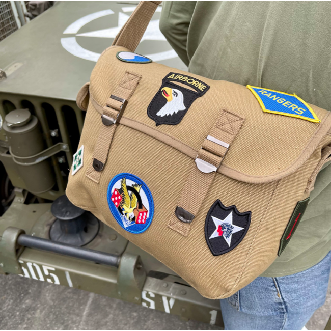 Torba na ramię z płótna emblematy druga wojna światowa coyote - Fostex