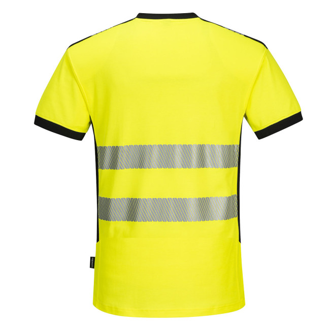 T-shirt V-hals PW3 Hi-Vis geel - Portwest