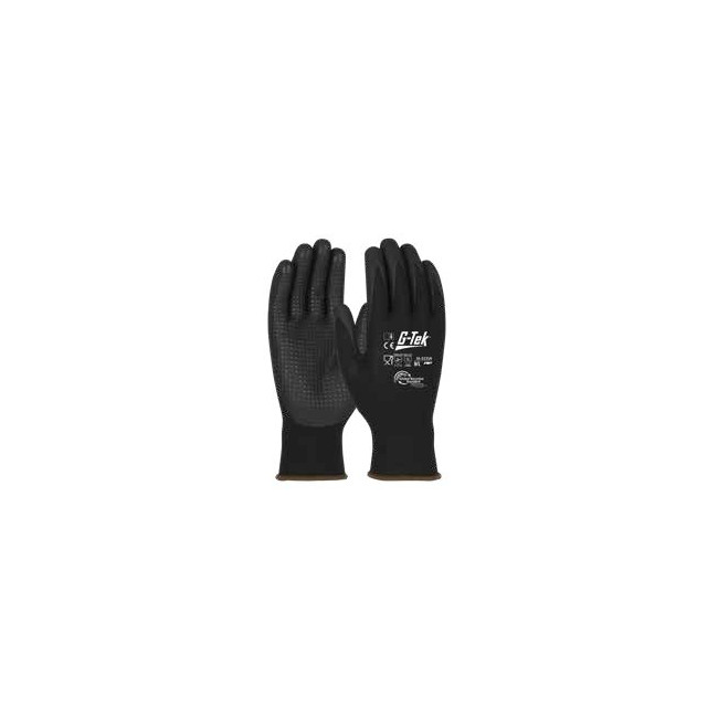 Set van 6 G-TEK 3RX handschoenen van gerecyclede PET snijbestendig A met noppen Zwart - PIP