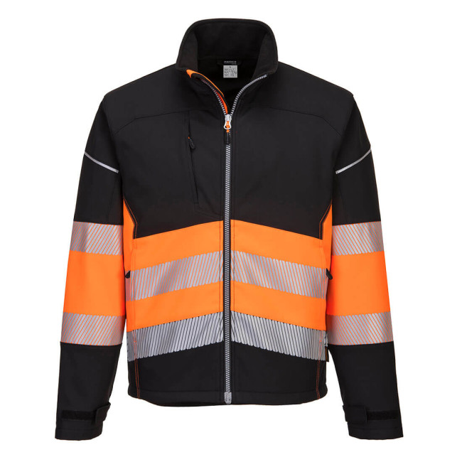 Veste Softshell PW3 Haute Visibilité classe 1 noir/orange - Portwest