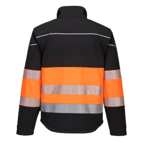 PW3 Hi-Vis Softshell-Jacke Klasse 1 Schwarz/Orange - Portwest