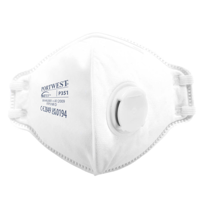 Opvouwbaar FFP3 masker, stof- en mistwerend wit - Portwest