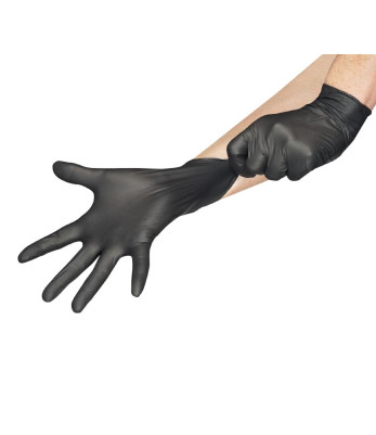 Boite de 100 gants nitrile noir SUPER BLACK non poudré - EN 374 - EN455