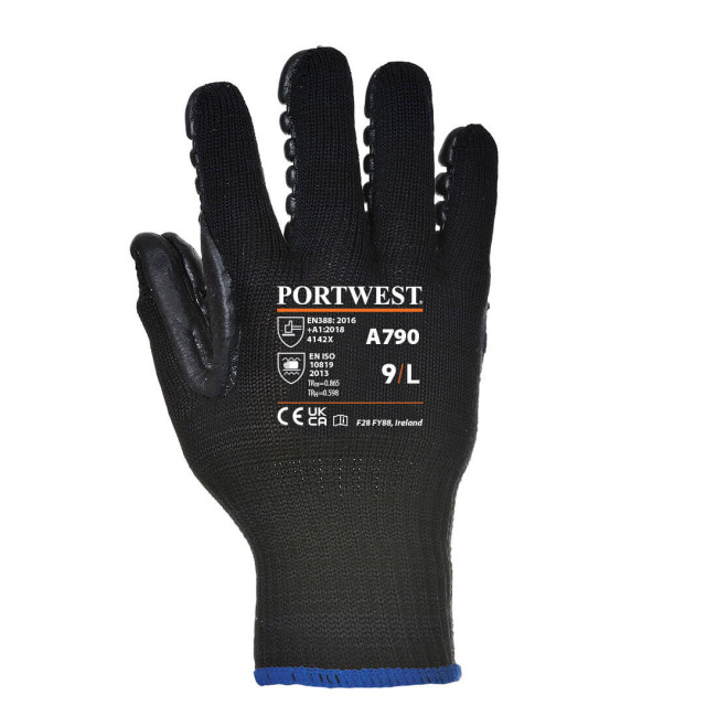 Anti-vibratie handschoenen zwart - Portwest
