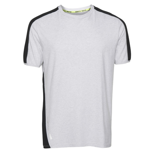 T-shirt met korte mouwen voor heren Andy wit gemêleerd - North Ways