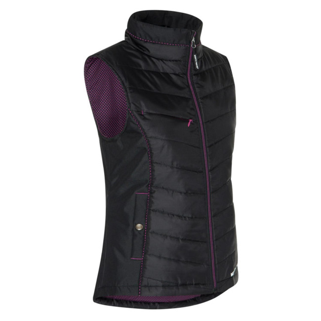 CONSTANCE - BLOUSON SANS MANCHES NOIR/ FUSCHIA