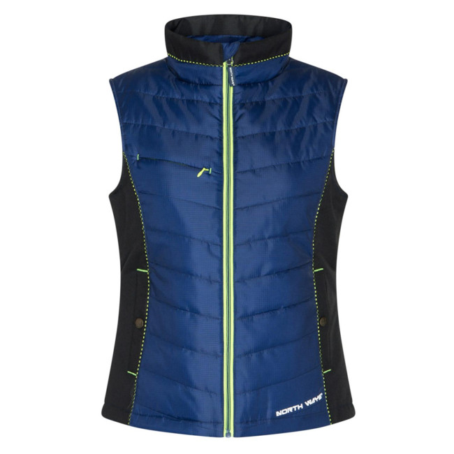 CONSTANCE - BLOUSON SANS MANCHES MARINE/ JAUNE FLUO
