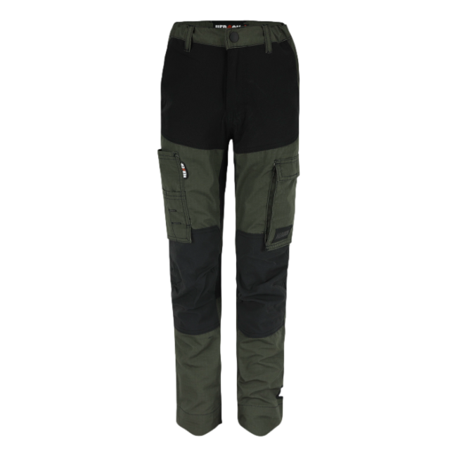 Pantalon de travail multipoches enfant Hector Kaki foncé et noir - Herock
