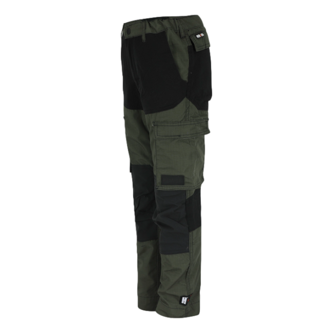 Pantalon de travail multipoches enfant Hector Kaki foncé et noir - Herock
