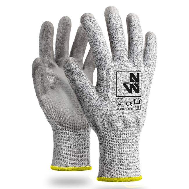 Gants de protection anti-coupure Blaine gris chiné - North Ways