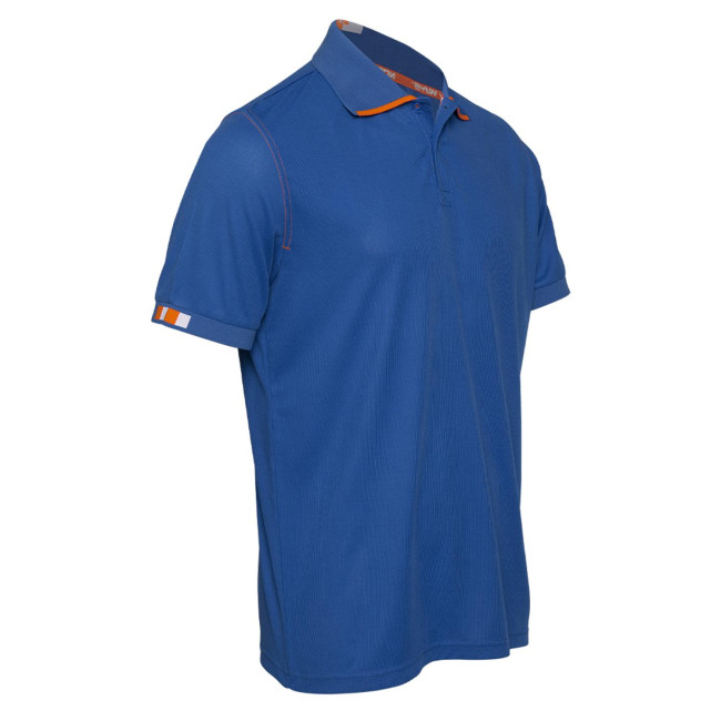 BEVEN - POLO DE TRAVAIL BLEU/ ORANGE FLUO