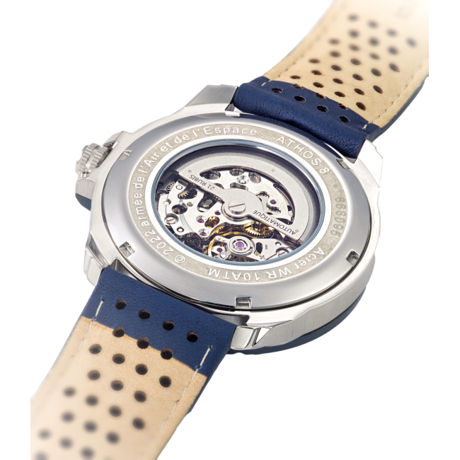 HORLOGE PATROUILLE DE FRANCE ATHOS 8 blauw leer