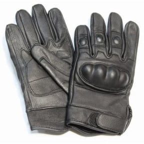 Gants tactiques en cuir noir - Miltec