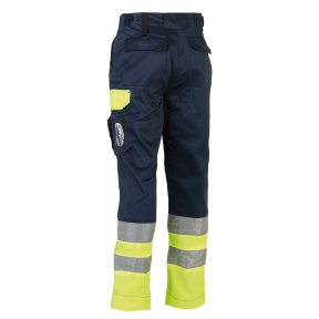 Pantalon de travail haute visibilité Olympus Bleu marine et jaune - Herock