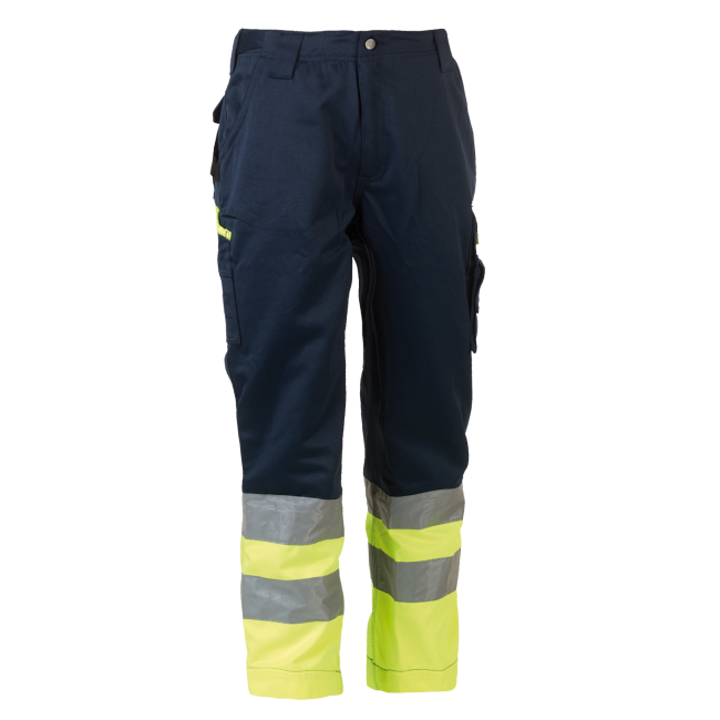 Warnschutz-Arbeitshose Olympus Marineblau und gelb - Herock