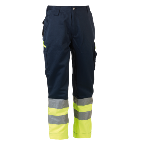 Pantalon de travail haute visibilité Olympus Bleu marine et jaune - Herock