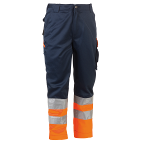 Pantalon de travail haute visibilité Olympus Bleu marine et orange - Herock