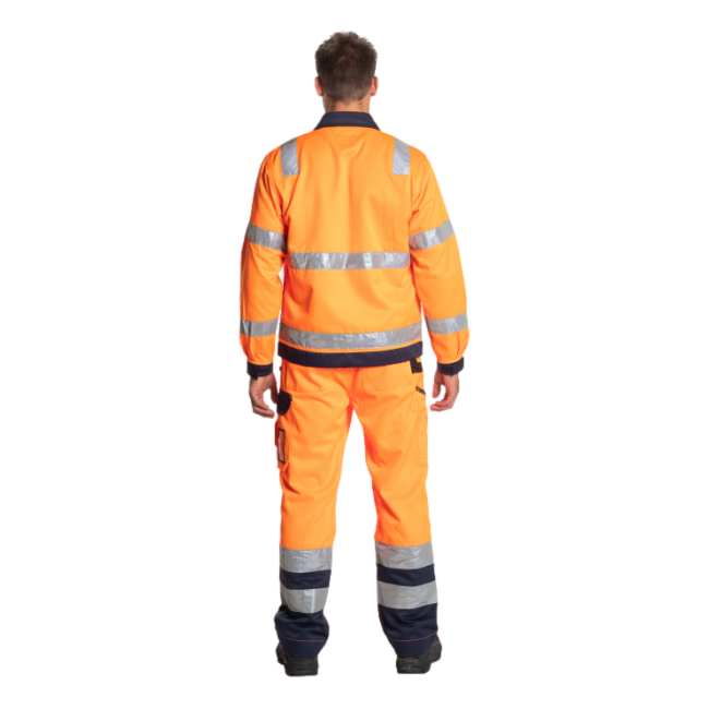 Warnschutz-Arbeitshose Olympus Orange und marineblau - Herock
