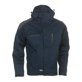 Wasserdichte Arbeitsjacke mit vielen Taschen Persia Marineblau und Schwarz - Herock