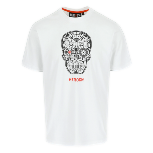 T-shirt korte mouwen Skullo Wit - Herock