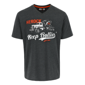 T-shirt z krótkimi rękawami Rollin Ciemnoszary melanż - Herock
