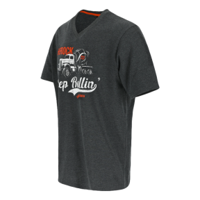 T-shirt z krótkimi rękawami Rollin Ciemnoszary melanż - Herock
