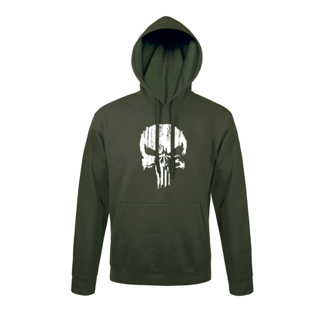 Sweatshirt Punisher Weiß/OD-Grün - Army Design by Summit Outdoor