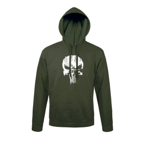 Sweatshirt Punisher Weiß/OD-Grün - Army Design by Summit Outdoor