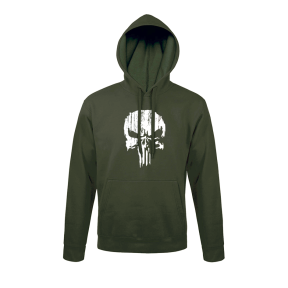 Sweatshirt Punisher Weiß/OD-Grün - Army Design by Summit Outdoor