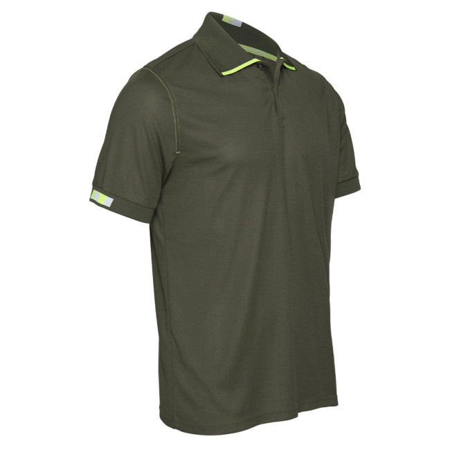 Polo de travail Beven kaki/jaune fluo - North Ways