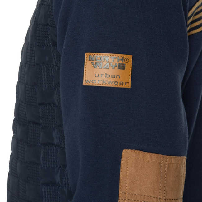 Werkgilet Andreu marineblauw en camel - North Ways