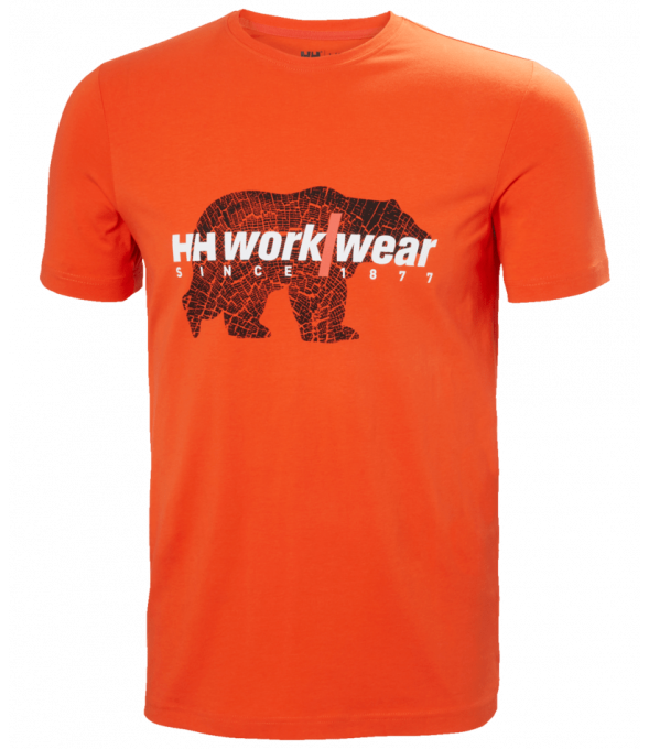 T-shirt hhww graphic dark orange homme - helly hansen workwear