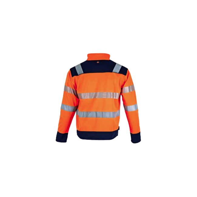 Hochsichtbare LED-Fleecejacke authentic Neonorange und marineblau - LMA