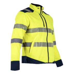 Hochsichtbare Fleecejacke authentic flash Neongelb und marineblau - LMA