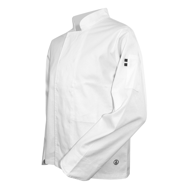 Veste cuisinier ml pressions cachées Merlan Blanc - LMA
