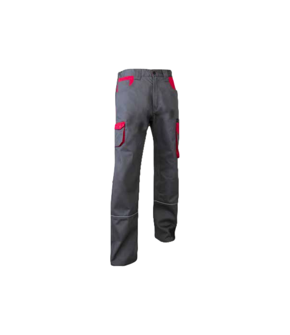 Pantalon bicolore Lin biais rétro Gris et rouge - LMA