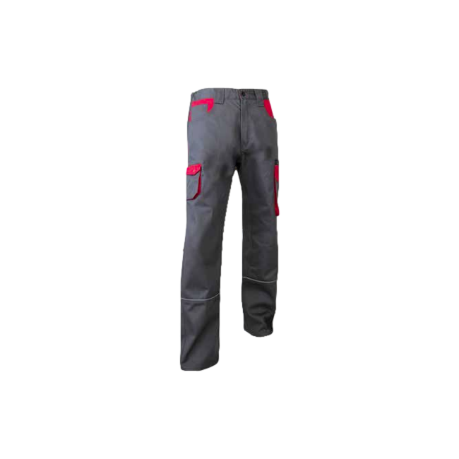 Tweekleurige broek Lin retro bies Grijs en rood - LMA