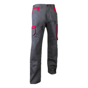 Zweifarbige Hose Lin Retro-Paspel Grau und Rot - LMA