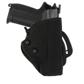 Kabura pasowa nylonowa ST2 z systemem bezpieczeństwa do Glock 17/22 - Czarna - Vega Holster