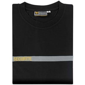 T-shirt Sécurité bande grise broderie or