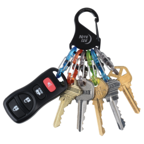 Porte-clés KeyRack Locker avec mousqueton + 6 S-biners plastique - Nite Ize