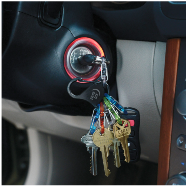 Sleutelhanger KeyRack Locker met karabijnhaak + 6 S-biners plastic - Nite Ize