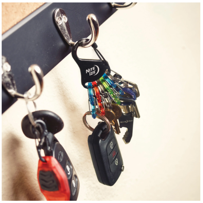 Porte-clés KeyRack Locker avec mousqueton + 6 S-biners plastique - Nite Ize