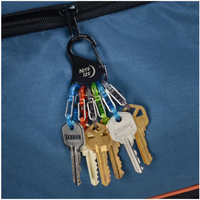 Porte-clés KeyRack Locker avec mousqueton + 6 S-biners plastique - Nite Ize