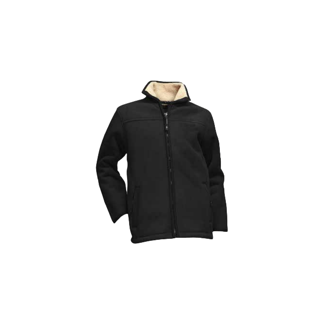 blouson polaire doublé sherpa ecorce noir - lma