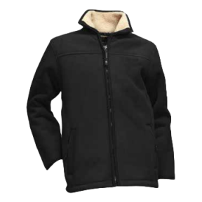 fleece jas met sherpa voering schors zwart - lma
