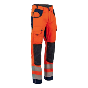 Warnschutzhose Authentic Polarisation neon-orange und marineblau - LMA
