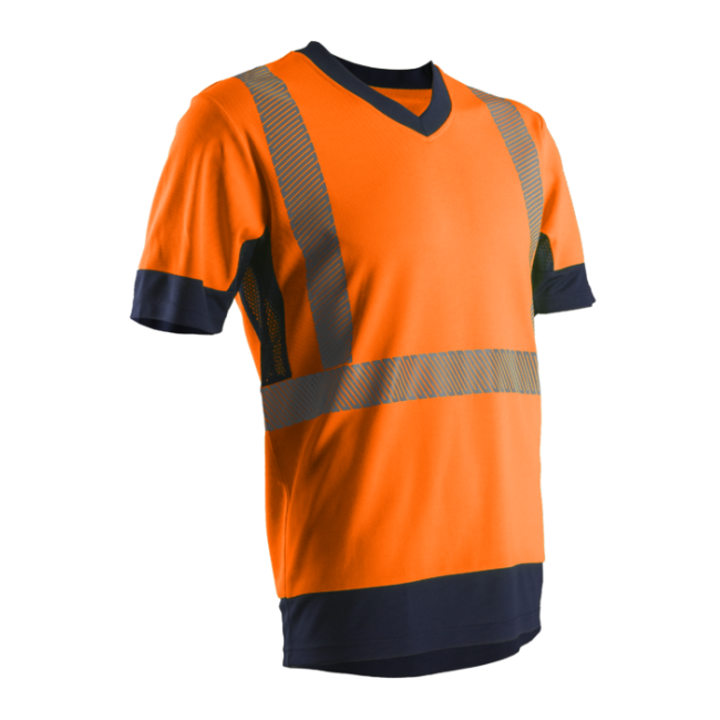KOMO T-shirt MC, orange HV/marine, 55%CO/45%PES, 150g/m²- COVERGUARD